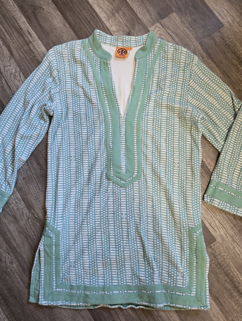 Tory Burch Mint Green Dopamine Tunic Top Luxury Designer Dress Y2K Resortwear - Picture 11 of 13